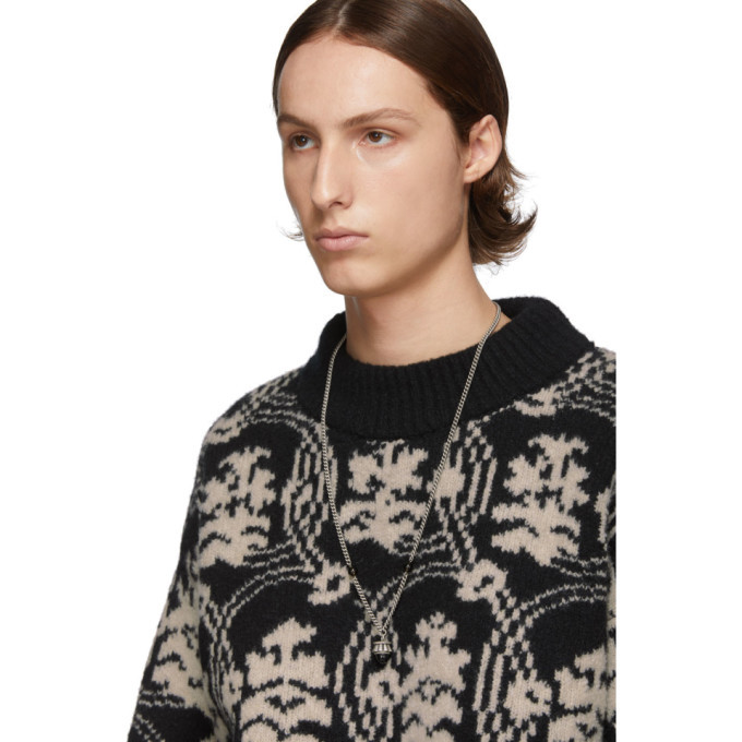 Dries Van Noten Black and Off-White Taco Sweater Dries Van Noten