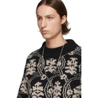 Dries Van Noten Black and Off-White Taco Sweater