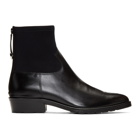 Toga Virilis Black Hard Leather and Neoprene Boots