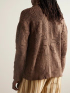 BODE - Crocheted Cotton Shirt - Brown