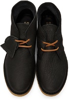 Clarks Originals Black Leather 221 Desert Boots