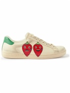 GUCCI - New Ace Printed Leather Sneakers - Neutrals
