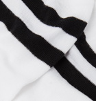 Corgi - Striped Cotton-Blend No-Show Socks - White