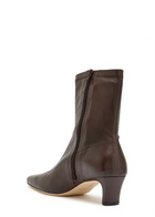 Staud Wally Leather Ankle Boots Brown