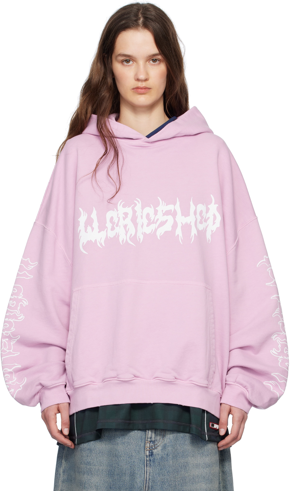 032c Pink Faithless Oversized Hoodie