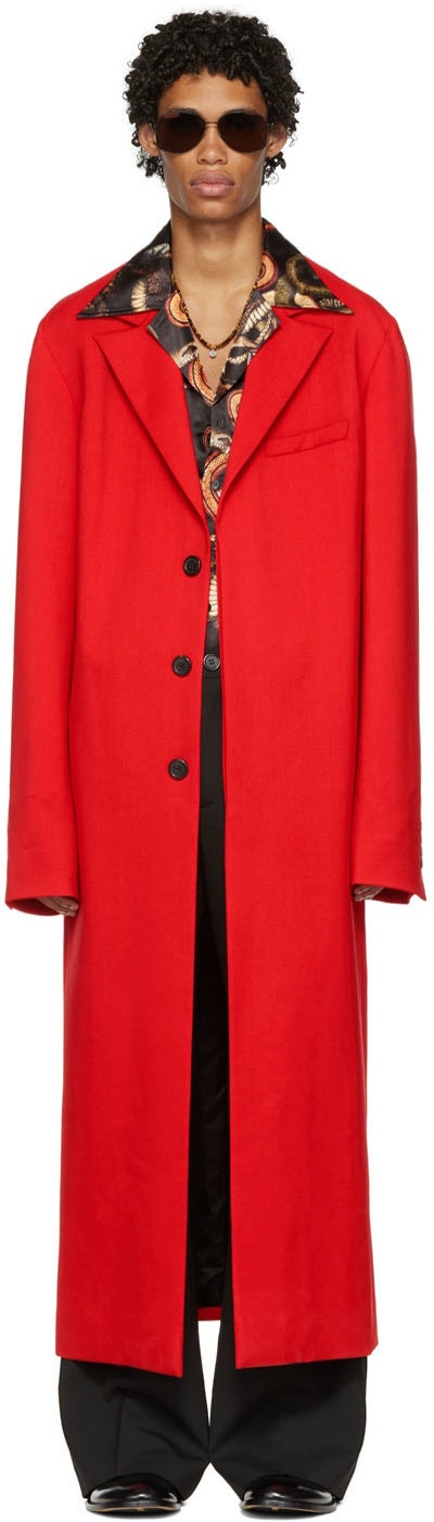 Photo: LU'U DAN Red Straight Slim Coat