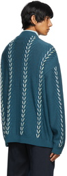 King & Tuckfield Blue Chunky Cardigan