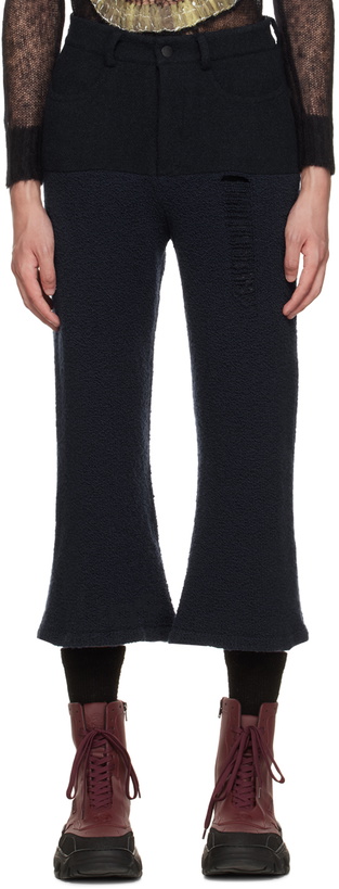 Photo: PONDER.ER SSENSE Exclusive Navy Jean Trousers