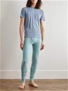 TOM FORD - Grosgrain-Trimmed Stretch-Cotton Jersey Long Johns - Blue