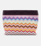 Missoni Zigzag Large leather-trimmed lamé clutch