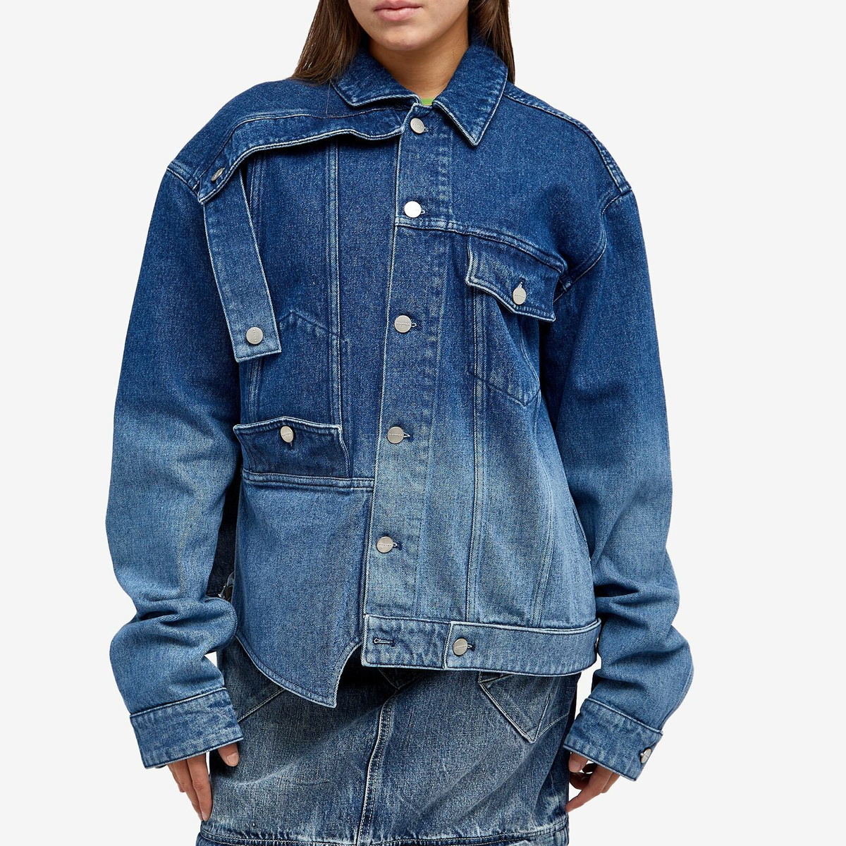Botter Women's Upside Down Denim Jacket in Blue