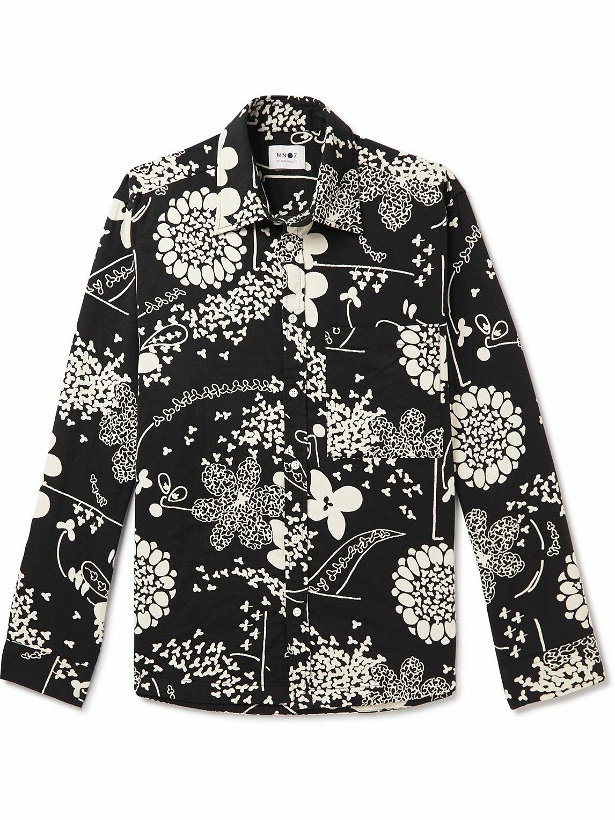 Photo: NN07 - Hans Floral Cotton-Blend Jacquard Shirt - Black
