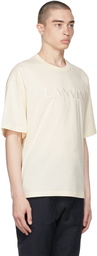 Lanvin Beige Logo Embroidered T-Shirt