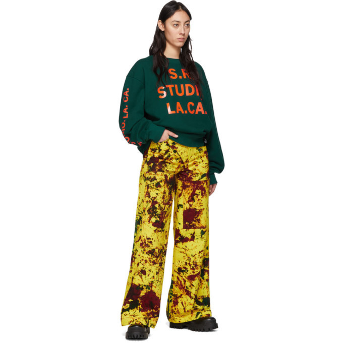 S.R. STUDIO. LA. CA. Green and Orange Vampire Sunrise Sweatshirt