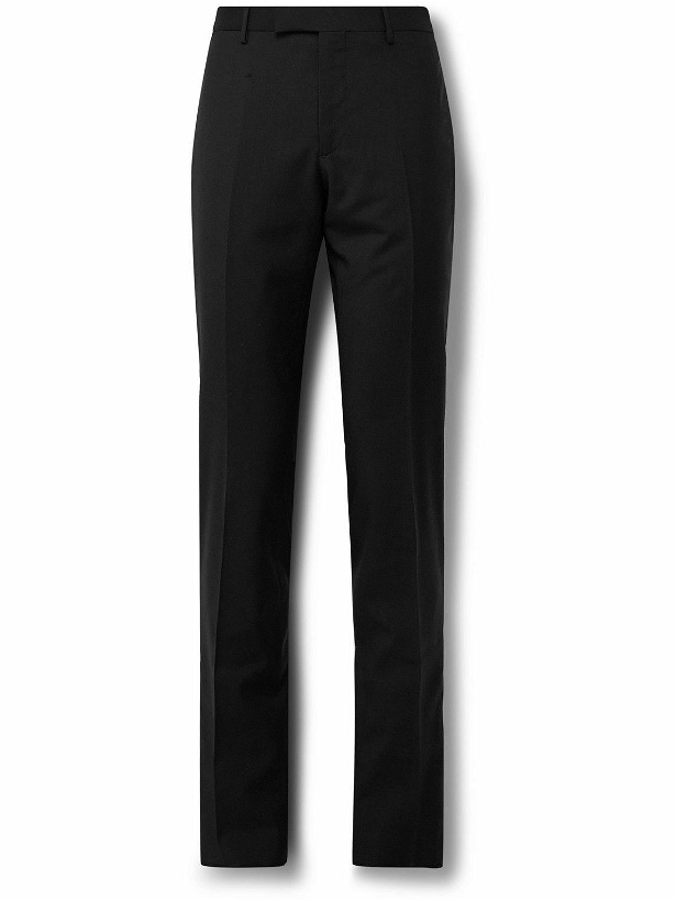 Photo: Etro - Slim-Fit Grosgrain-Trimmed Wool Trousers - Black