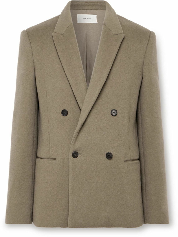 Photo: The Row - Wilson Double-Breasted Cashmere Blazer - Neutrals