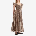 RIXO Women's Kendall Antelope Midi Dress in Antelope Spot Black
