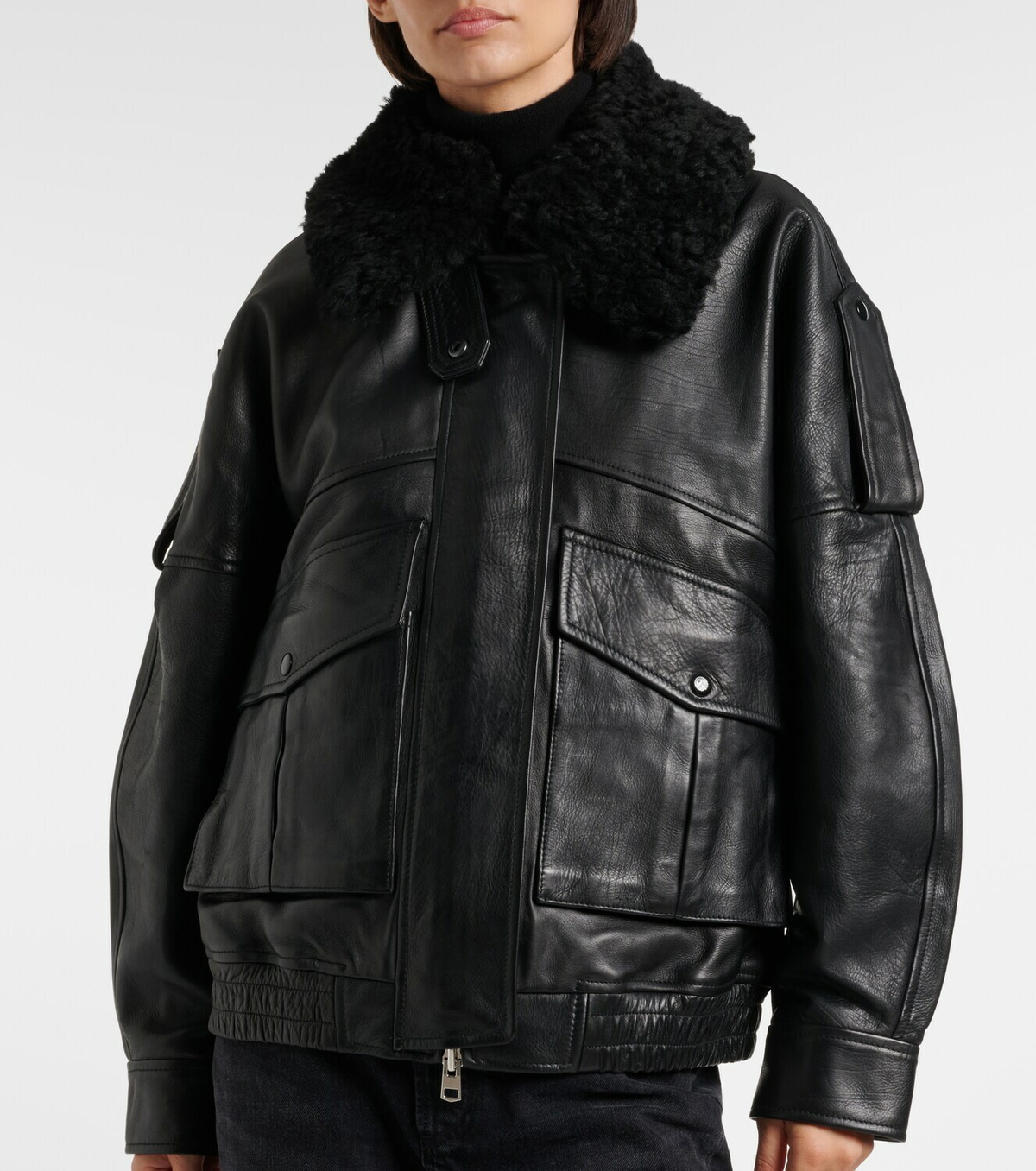 Agolde Avril oversized leather jacket