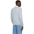 Lanvin Blue Merino V-Neck Sweater