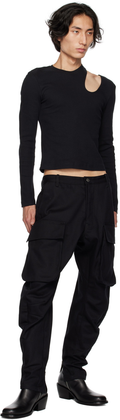 K.NGSLEY Black Romain Long Sleeve T-Shirt