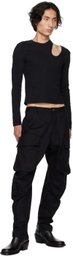 K.NGSLEY Black Romain Long Sleeve T-Shirt