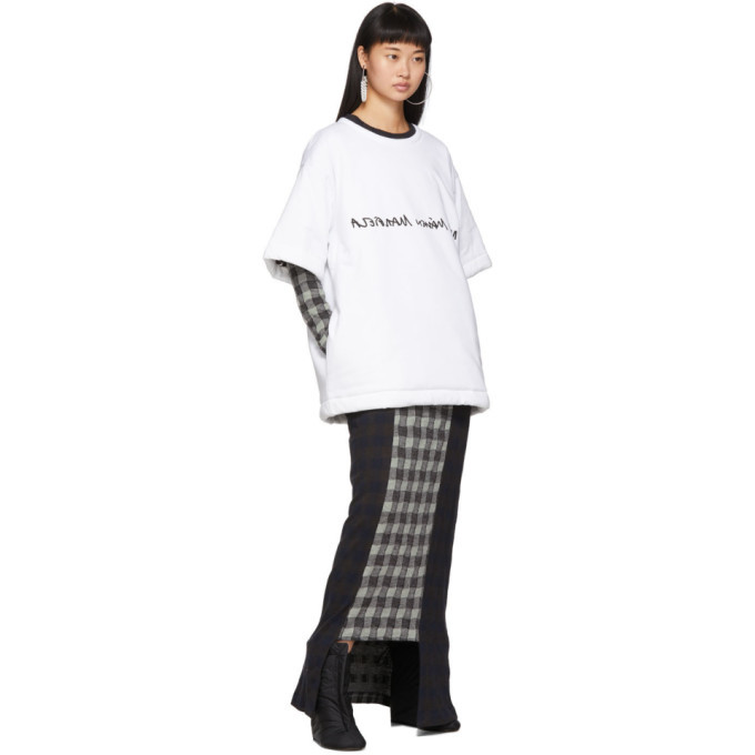 MM6 Maison Margiela Reversible White and Multicolor Padded T-Shirt