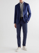 Brunello Cucinelli - Slim-Fit Stretch-Cotton Gabardine Trousers - Blue