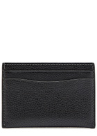 Coach Logo Pebbled Leather Card Holder - Black - One Size