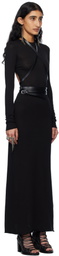 Ann Demeulemeester Black Eva Open Back Knitted Maxi Dress