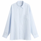 Acne Studios Men's Oversized Stripe Shirt in Blue