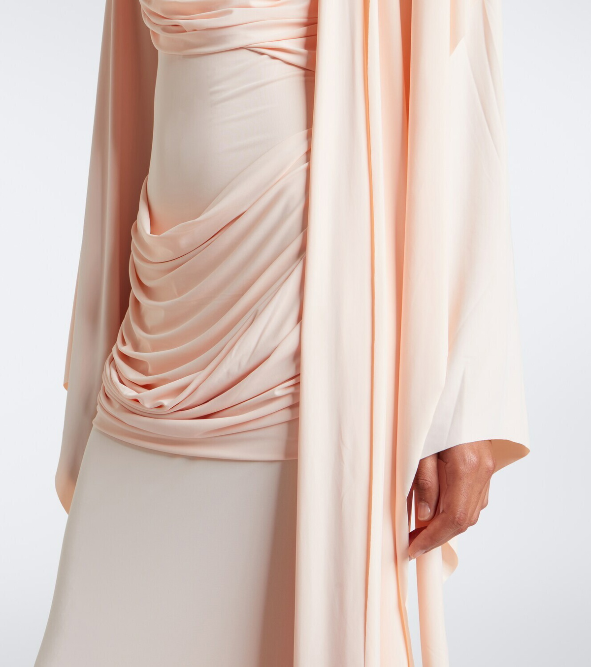 De La Vali Perisa draped caped jersey maxi dress