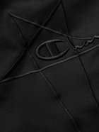 RICK OWENS - Champion Logo-Embroidered Cotton-Jersey T-Shirt - Black - XS