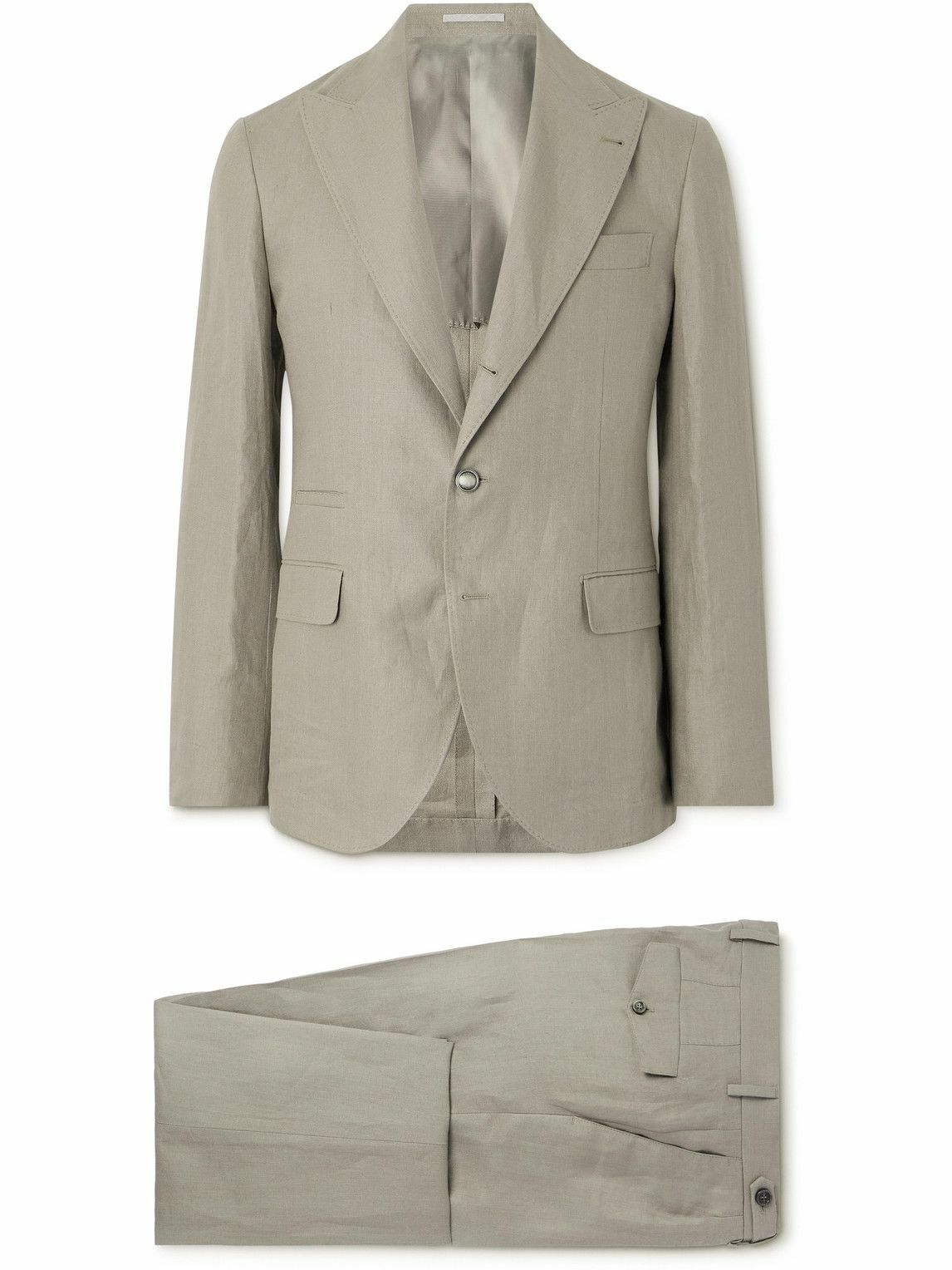 Brunello Cucinelli Herringbone Linen Suit Neutrals Brunello Cucinelli