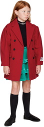 MSGM Kids Kids Red Double-Breasted Coat