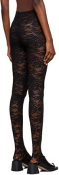 We11done Black Flower Tights