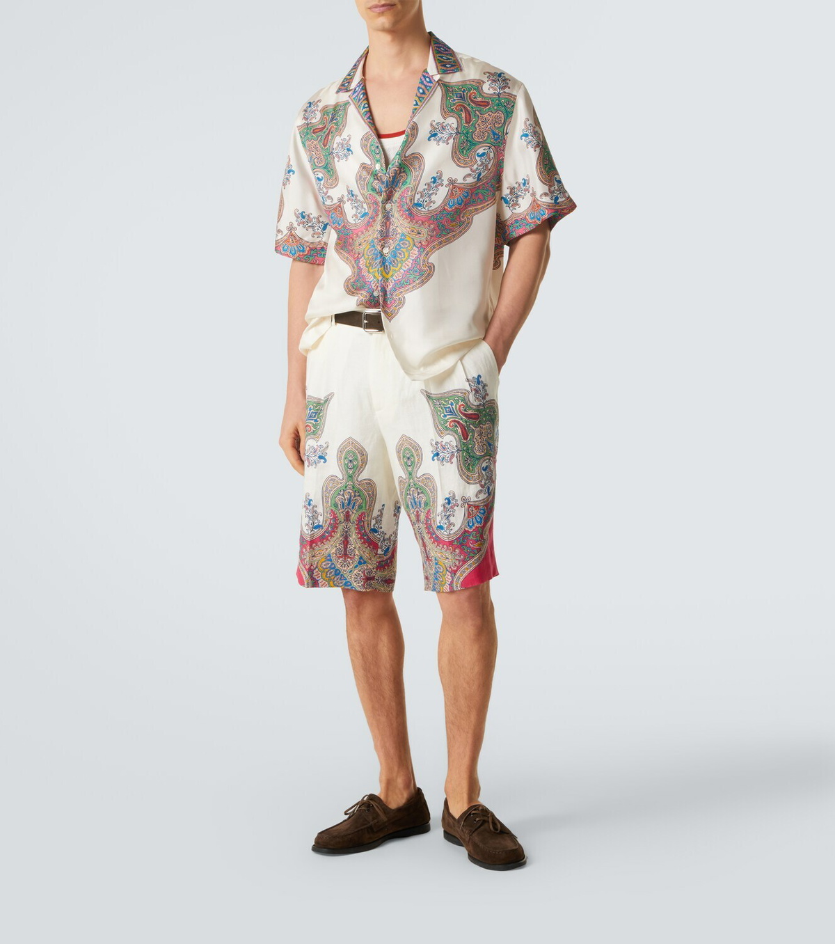 Etro Paisley silk twill bowling shirt