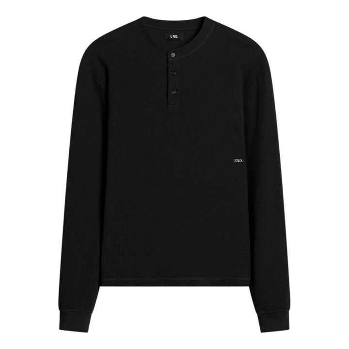 Photo: END. Men's Recruit Henley in Cinder Black