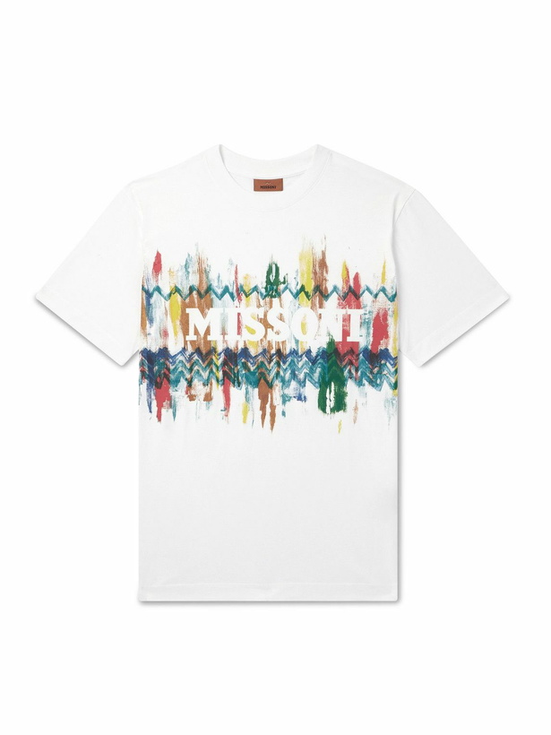 Photo: Missoni - Logo-Print Cotton-Jersey T-Shirt - White
