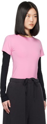 MM6 Maison Margiela Pink & Black Layered Long Sleeve T-Shirt