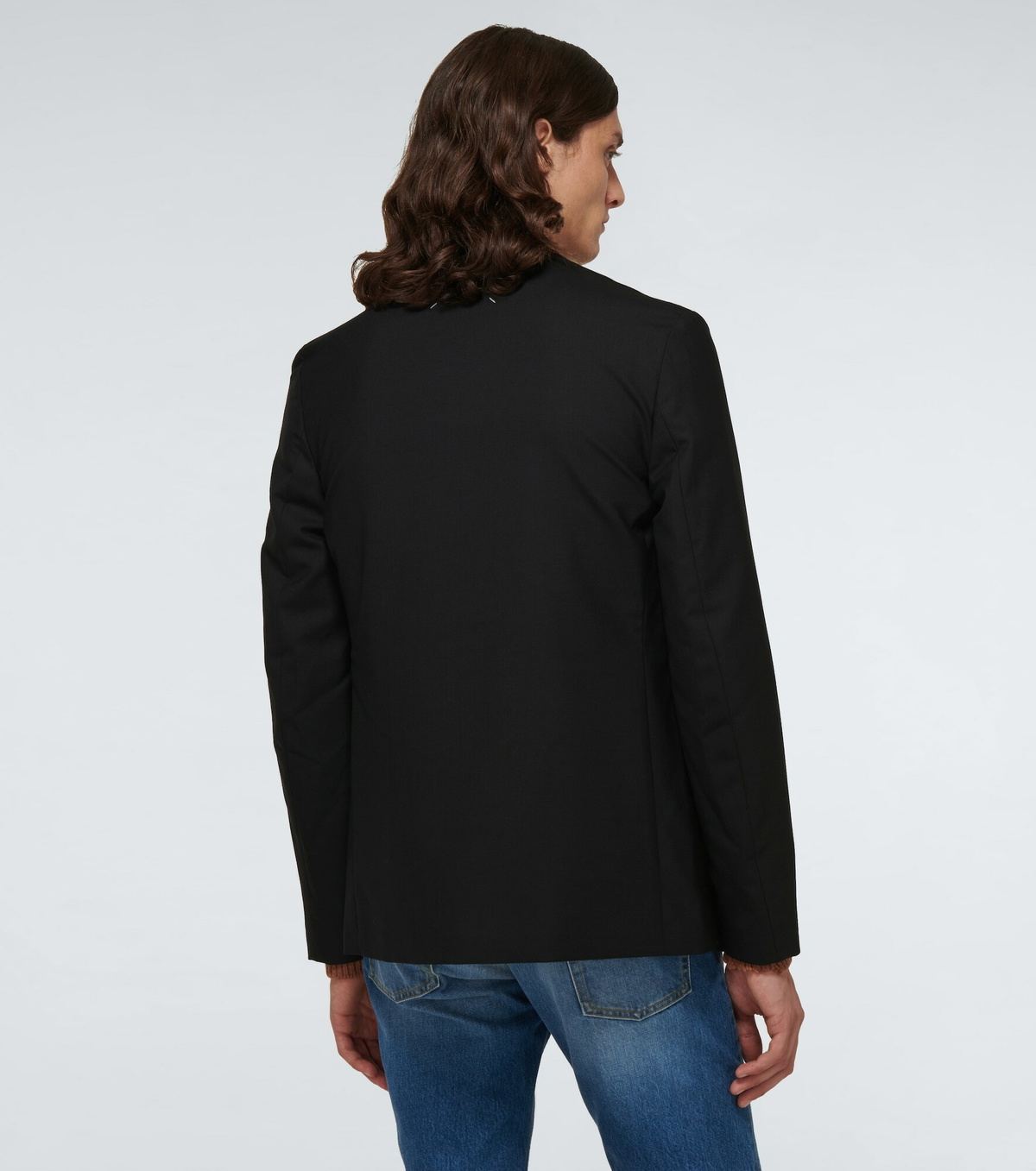 Maison Margiela - Collarless virgin wool blazer