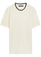 Dolce & Gabbana Logo-embroidered Piqué Cotton T-shirt White