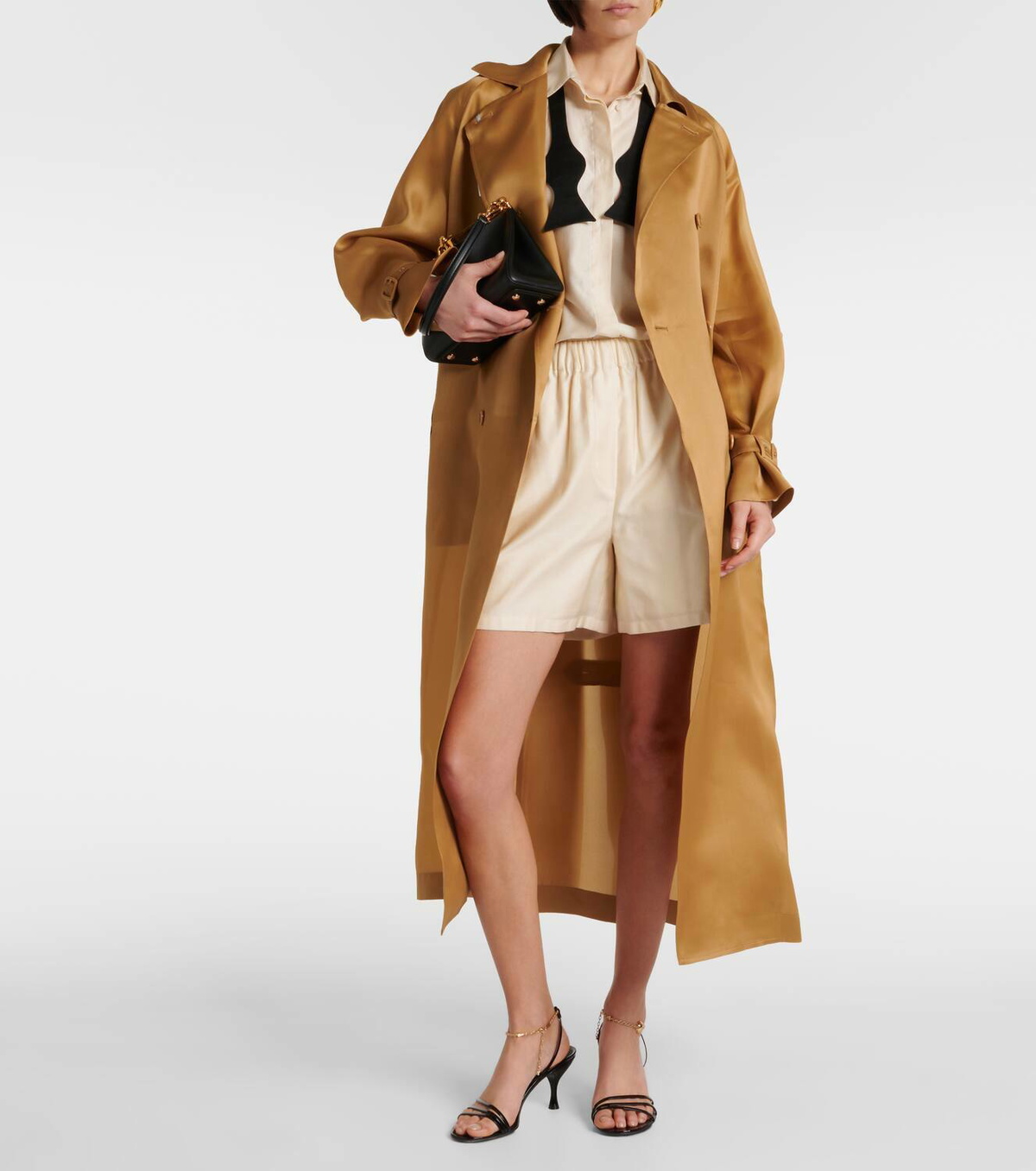 Max Mara Sacco silk organza trench coat Max Mara