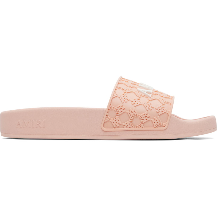 Photo: AMIRI Pink MA Quad Pool Slides