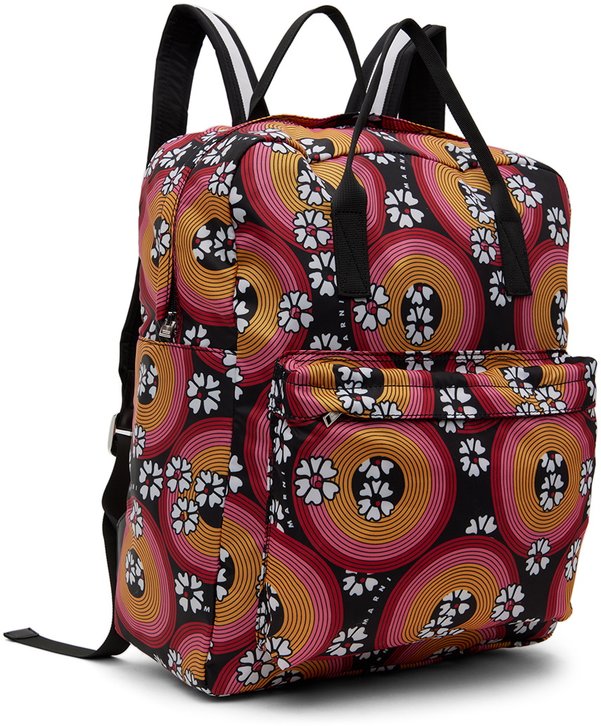 Marni Kids Pink & Orange Allover 70s Circles Backpack