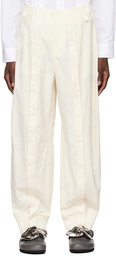 Simone Rocha Off-White Floral Trousers