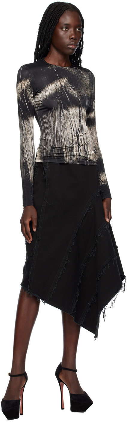 Louisa Ballou Black Printed Long Sleeve T-Shirt