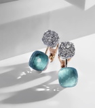 Pomellato Nudo 18kt rose and white gold earrings with topaz and diamonds