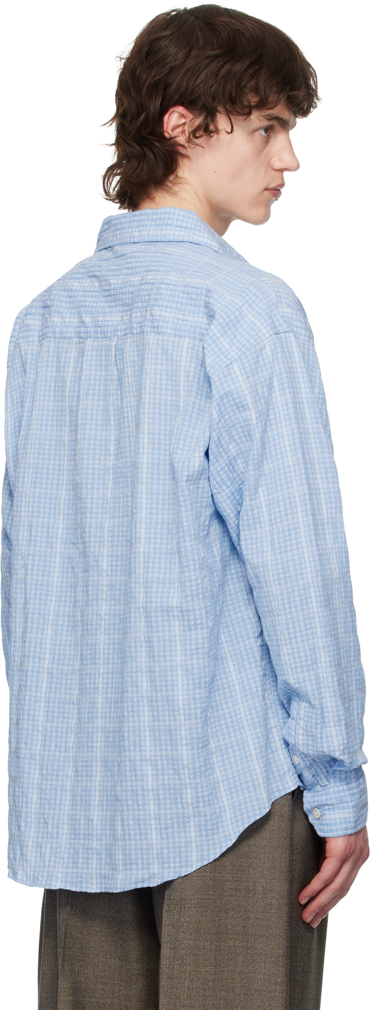 mfpen Blue Seersucker Executive Shirt