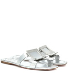 Roger Vivier Bikiviv' metallic leather slides