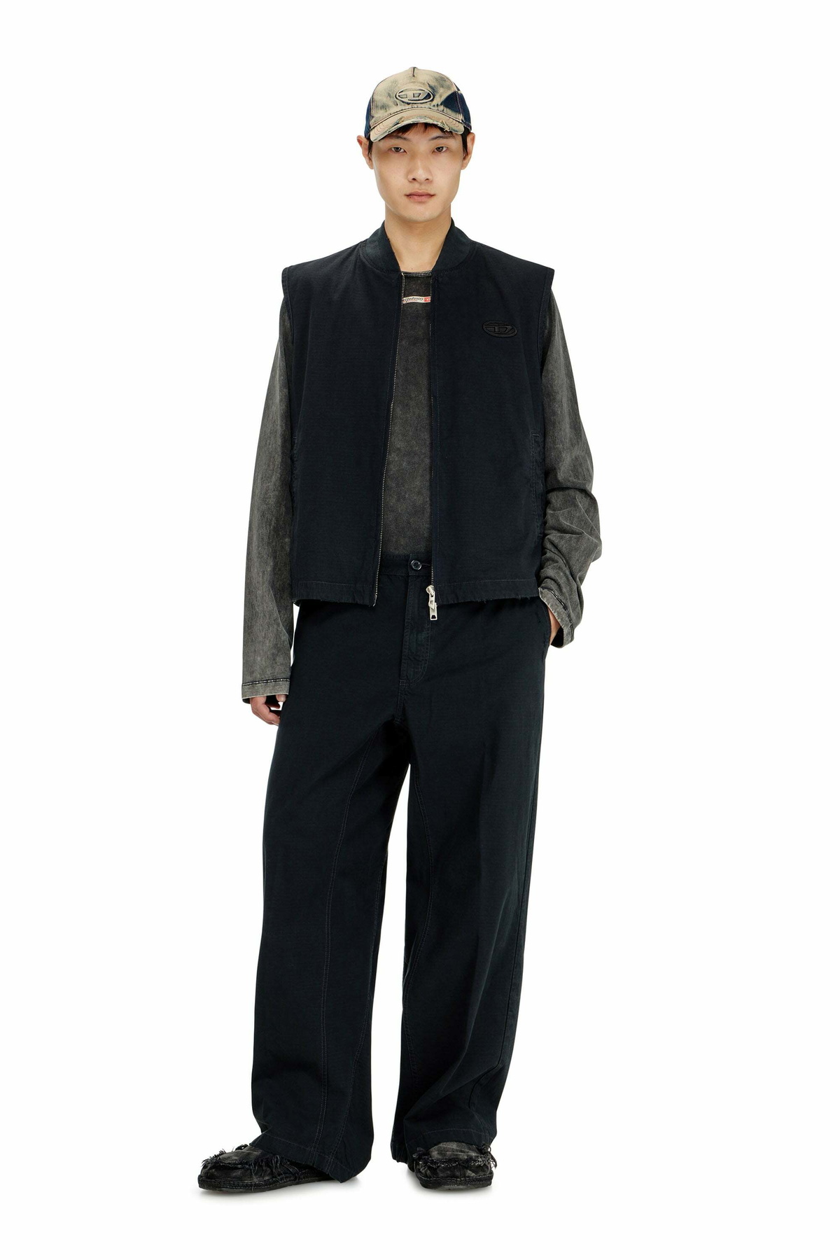 Diesel Cotton ripstop pants with side buckles - Pants - Man -